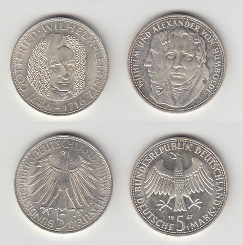 Silbermünze leibniz 1966 - silbermünze, 5