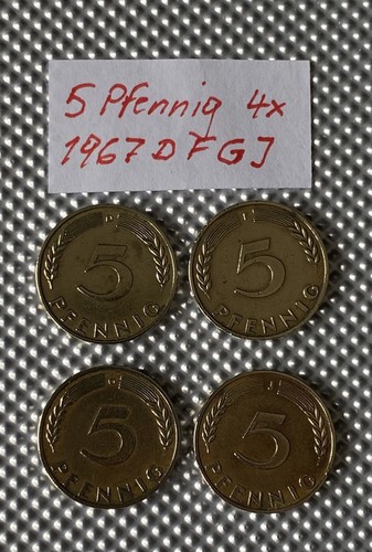 Brd pfennig 1967 f g - 5, d-f-g-j