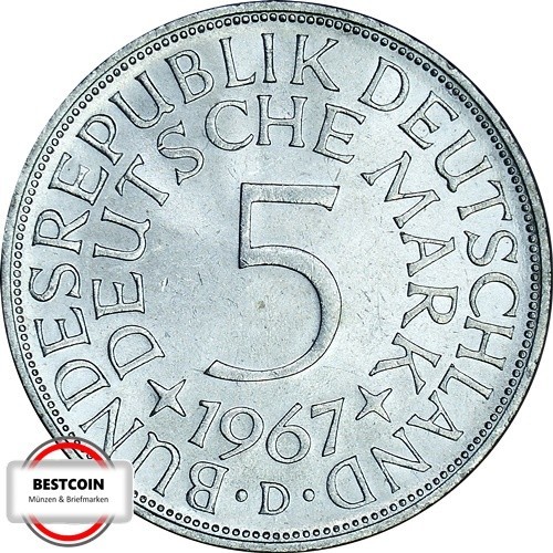 J387 silberfünfer brd von - brd,