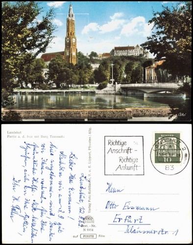 Ansichtskarte landshut burg - ansichtskarte,